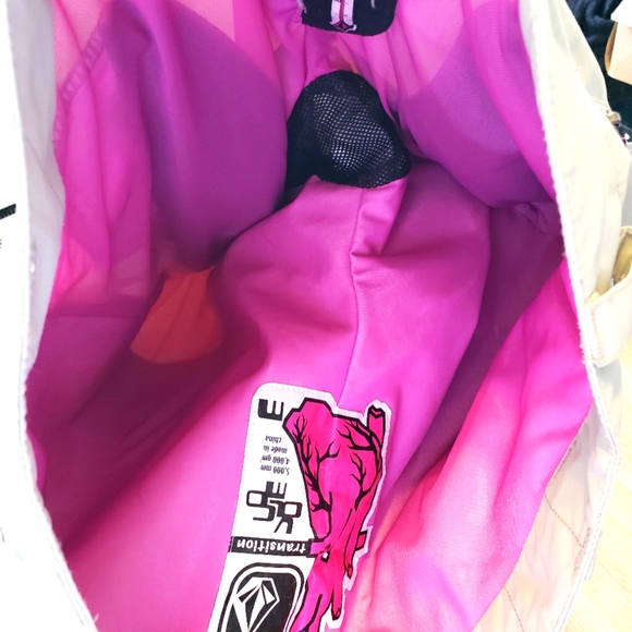 Volcom Snowboard Ski Lined Pants Waterproof Tan Taupe Pink Women Size 10 - Picture 13 of 16